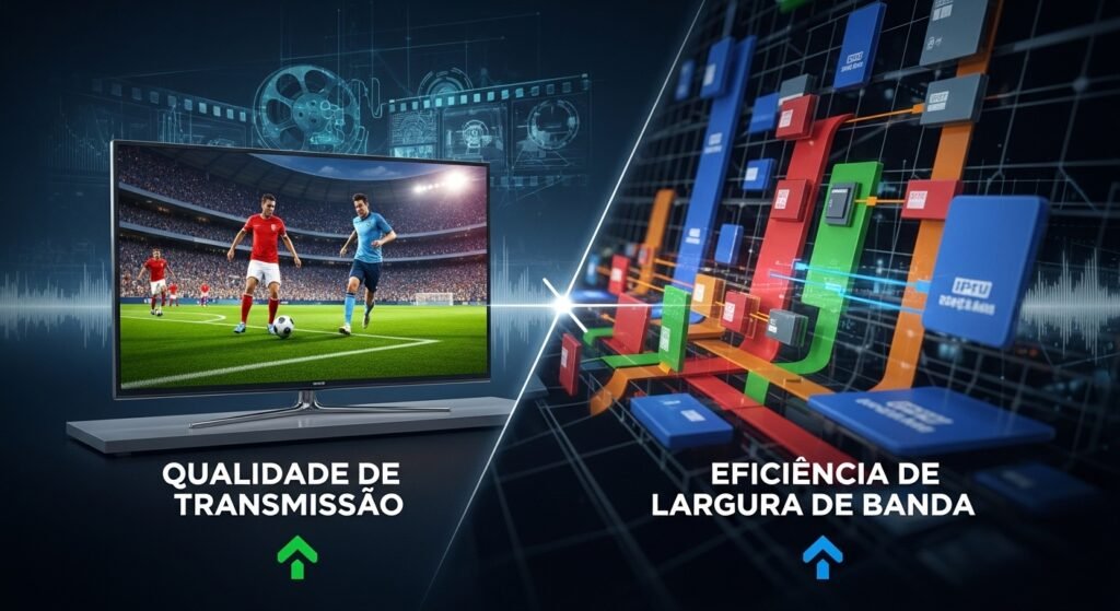 2) Qualidade de transmissão e eficiência de largura de banda